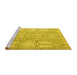 Sideview of Machine Washable Abstract Yellow Modern Rug, wshabs4785yw