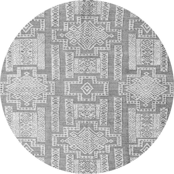 Round Abstract Gray Modern Rug, abs4785gry