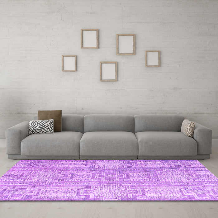 Machine Washable Abstract Purple Modern Area Rugs in a Living Room, wshabs4785pur
