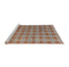 Sideview of Machine Washable Abstract Chestnut Red Rug, wshabs4786