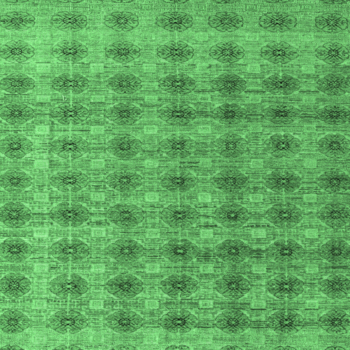 Square Abstract Emerald Green Modern Rug, abs4786emgrn