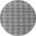 Round Machine Washable Abstract Gray Modern Rug, wshabs4786gry