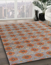 Abstract Chestnut Red Modern Rug, abs4786