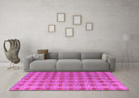 Machine Washable Abstract Pink Modern Rug, wshabs4786pnk