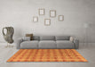 Machine Washable Abstract Orange Modern Area Rugs in a Living Room, wshabs4786org