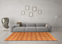 Machine Washable Abstract Orange Modern Rug, wshabs4786org