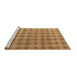 Sideview of Machine Washable Abstract Brown Modern Rug, wshabs4786brn