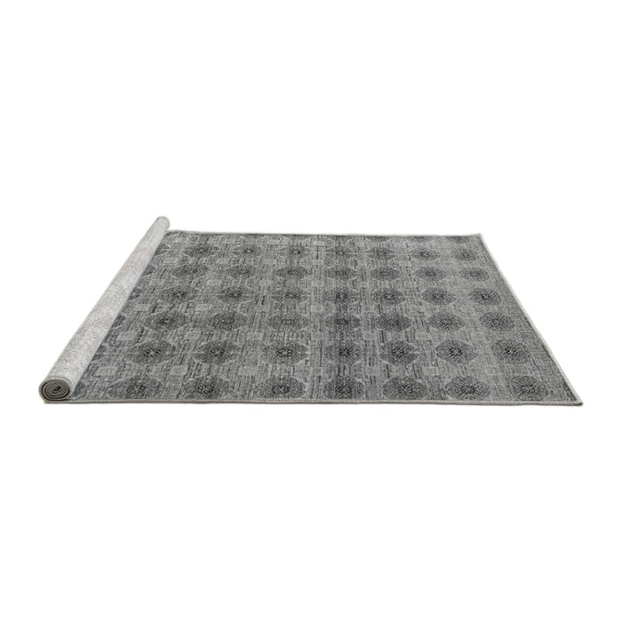 Sideview of Machine Washable Abstract Gray Modern Rug, wshabs4786gry