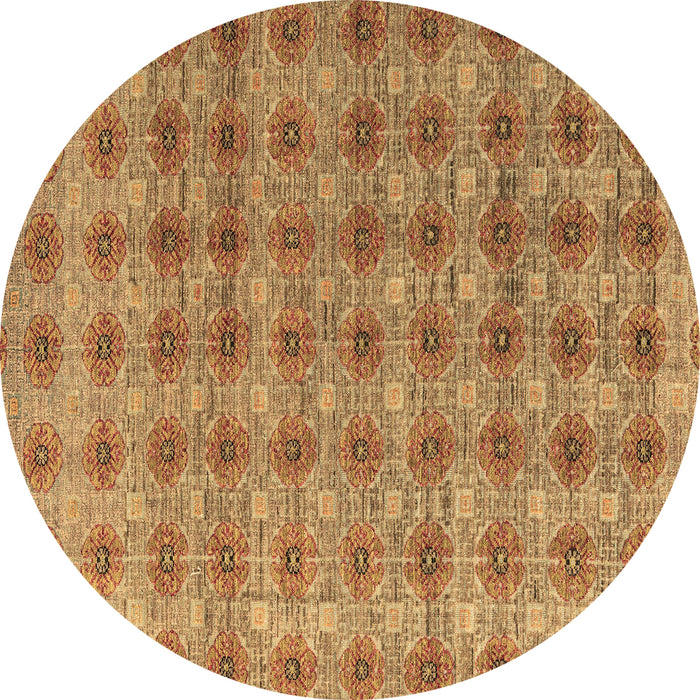 Round Machine Washable Abstract Brown Modern Rug, wshabs4786brn