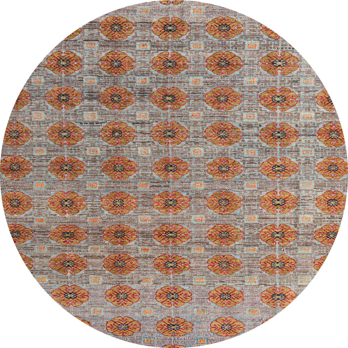 Round Abstract Chestnut Red Modern Rug, abs4786