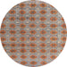 Round Machine Washable Abstract Chestnut Red Rug, wshabs4786