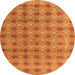 Round Abstract Orange Modern Rug, abs4786org