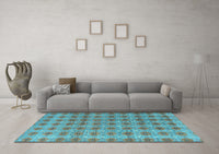 Machine Washable Abstract Light Blue Modern Rug, wshabs4786lblu