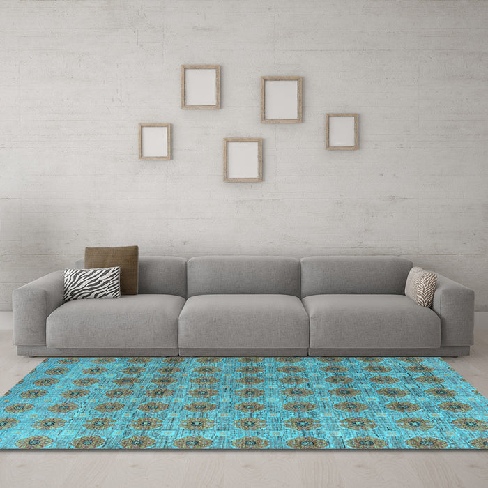 Machine Washable Abstract Light Blue Modern Rug in a Living Room, wshabs4786lblu