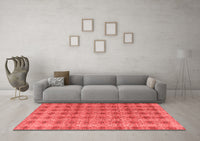 Machine Washable Abstract Red Modern Rug, wshabs4786red