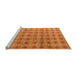 Sideview of Machine Washable Abstract Orange Modern Area Rugs, wshabs4786org