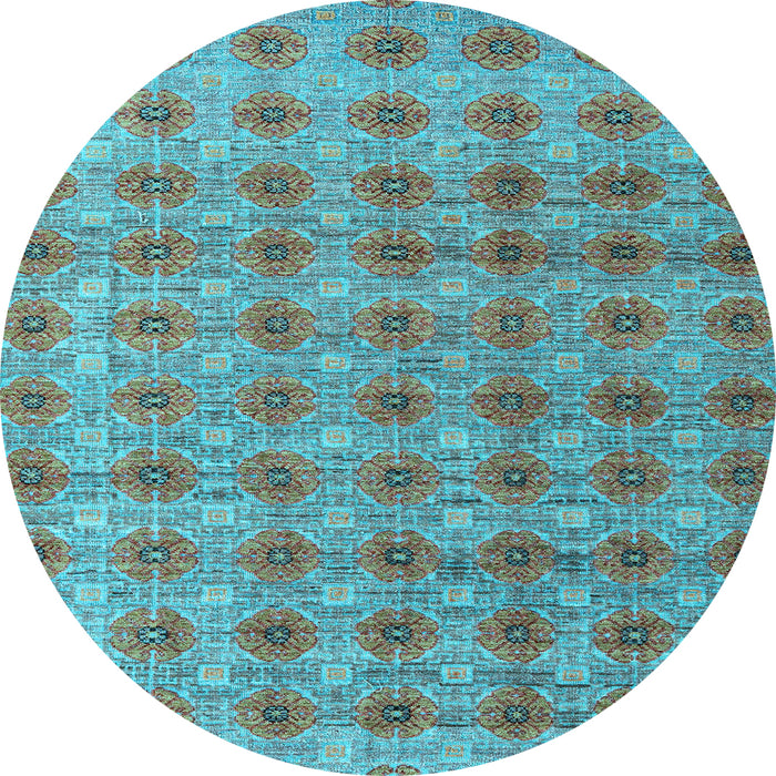 Round Machine Washable Abstract Light Blue Modern Rug, wshabs4786lblu