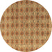 Round Abstract Brown Modern Rug, abs4786brn