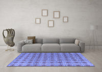 Machine Washable Abstract Blue Modern Rug, wshabs4786blu