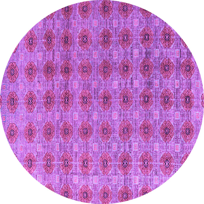 Round Abstract Purple Modern Rug, abs4786pur