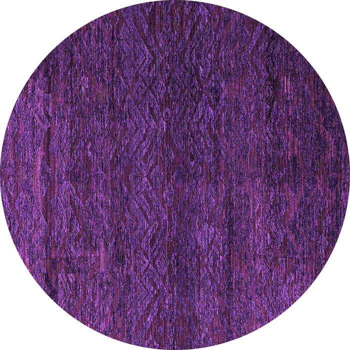Round Abstract Purple Modern Rug, abs4787pur