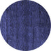 Round Machine Washable Abstract Blue Modern Rug, wshabs4787blu