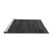 Sideview of Machine Washable Abstract Gray Modern Rug, wshabs4787gry