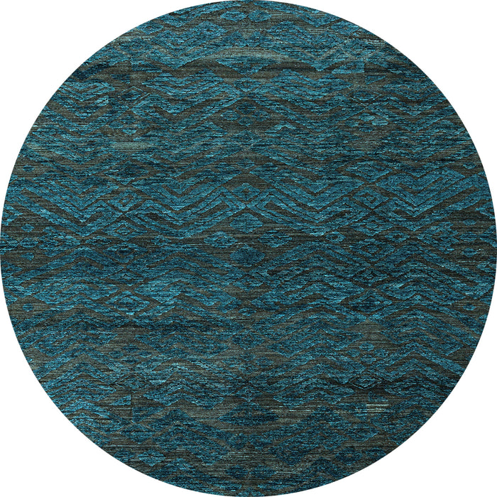 Round Machine Washable Abstract Light Blue Modern Rug, wshabs4787lblu