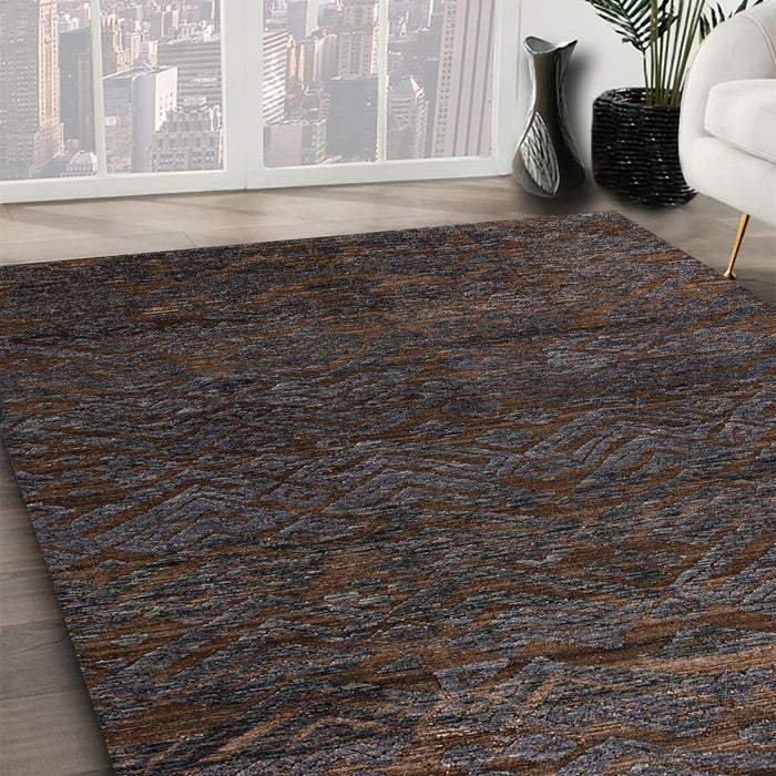Machine Washable Abstract Puce Purple Rug in a Family Room, wshabs4787