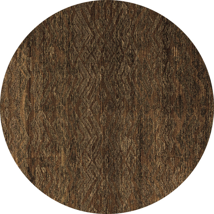 Round Machine Washable Abstract Brown Modern Rug, wshabs4787brn