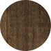 Round Machine Washable Abstract Brown Modern Rug, wshabs4787brn