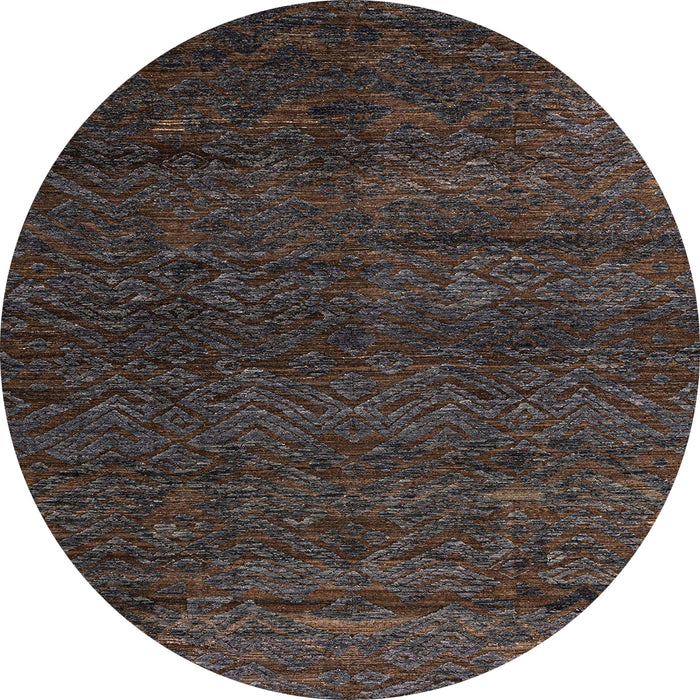 Round Machine Washable Abstract Puce Purple Rug, wshabs4787