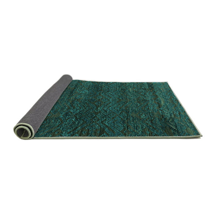 Sideview of Abstract Turquoise Modern Rug, abs4787turq
