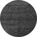 Round Machine Washable Abstract Gray Modern Rug, wshabs4787gry