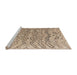 Sideview of Machine Washable Abstract Dark Almond Brown Rug, wshabs4788