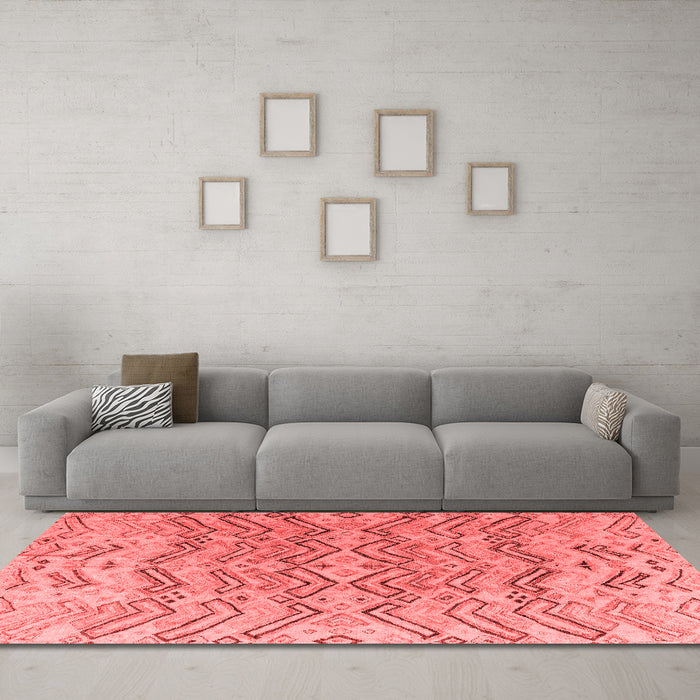 Modern Red Washable Rugs