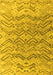 Machine Washable Solid Yellow Modern Rug, wshabs4788yw