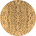 Round Solid Brown Modern Rug, abs4788brn