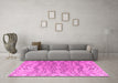 Machine Washable Solid Pink Modern Rug in a Living Room, wshabs4788pnk