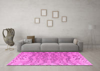 Machine Washable Solid Pink Modern Rug, wshabs4788pnk