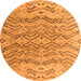 Round Solid Orange Modern Rug, abs4788org