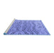 Sideview of Machine Washable Solid Blue Modern Rug, wshabs4788blu