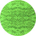 Round Solid Green Modern Rug, abs4788grn