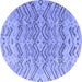 Round Solid Blue Modern Rug, abs4788blu