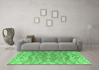 Machine Washable Solid Emerald Green Modern Rug, wshabs4788emgrn