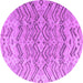 Round Machine Washable Solid Purple Modern Area Rugs, wshabs4788pur