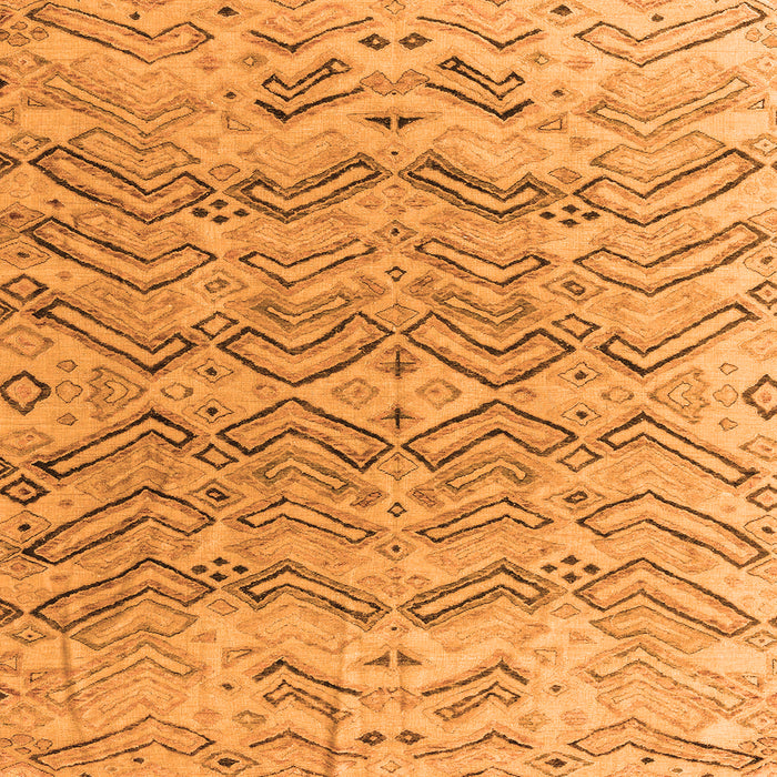 Square Solid Orange Modern Rug, abs4788org