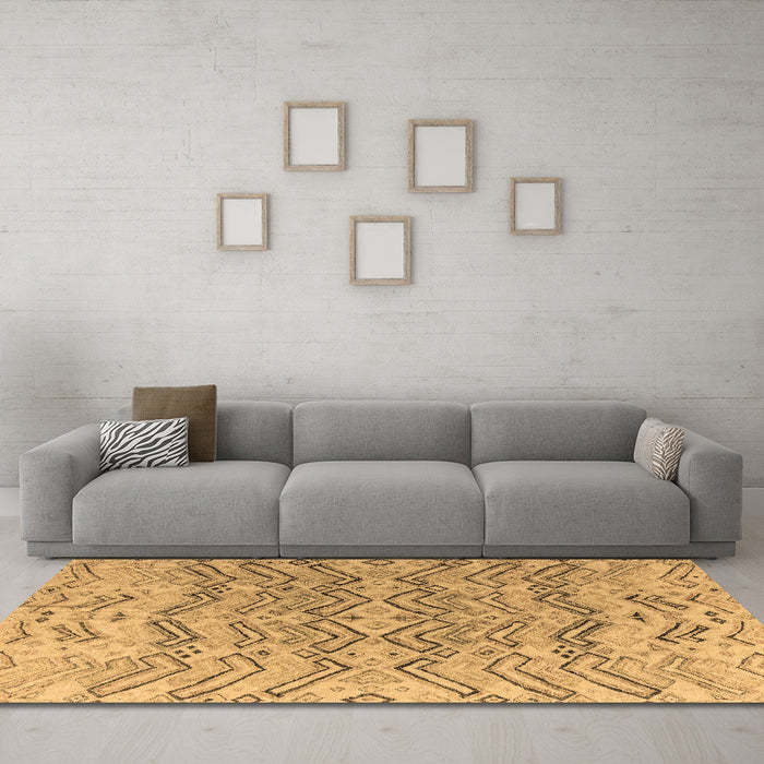 Machine Washable Solid Brown Modern Rug in a Living Room,, wshabs4788brn