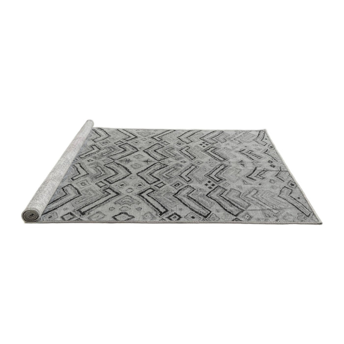 Sideview of Machine Washable Solid Gray Modern Rug, wshabs4788gry