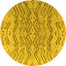 Round Solid Yellow Modern Rug, abs4788yw